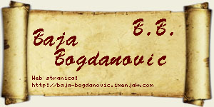 Baja Bogdanović vizit kartica